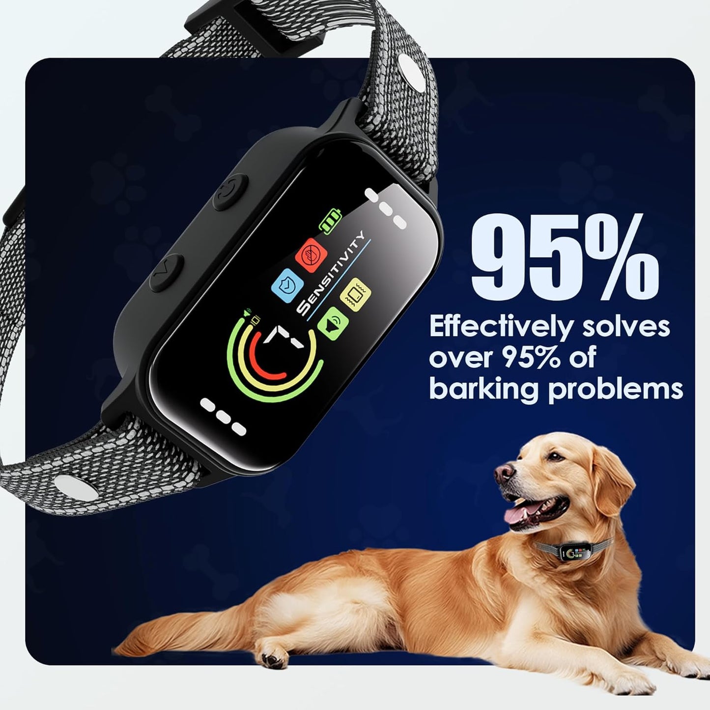 Dog Bark Collar 2 Pack, Bark Collar for Large Medium Small Dogs 8-120Lbs, AUTO Barking Collar, Bark Training Collar with 7-Level Sensitivity + 5 Safety Modes Humane Training System