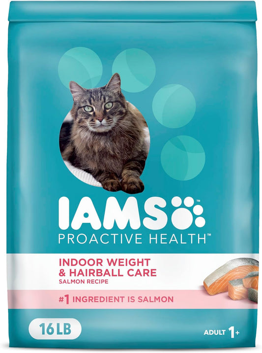 Proactive Health Indoor Weight Control & Hairball Care Adult Dry Cat Food, Salmon Recipe, 16 Lb. Bag