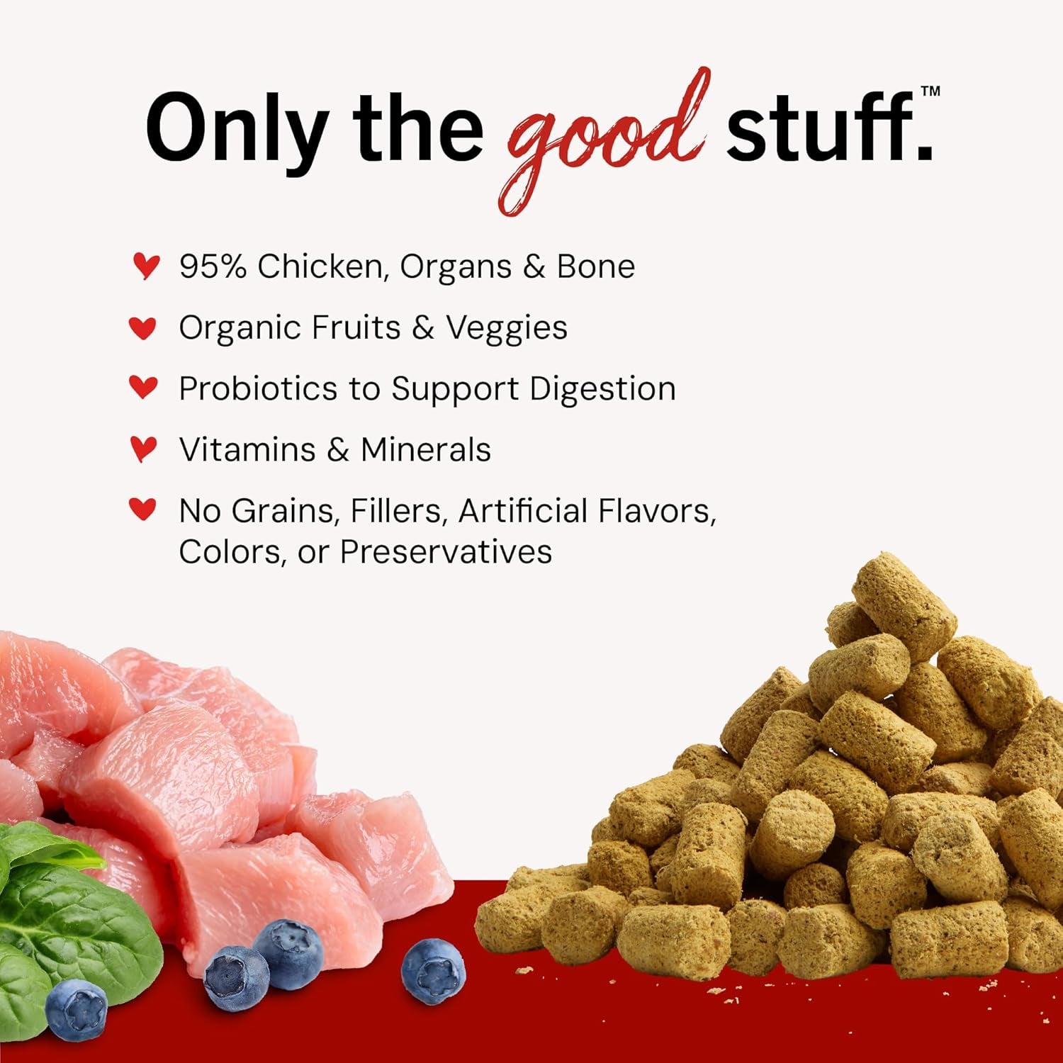 Freeze-Dried Raw Chicken Meal Mixers- Dog Food Topper and Mixer - Made with 95% Cage-Free Chicken, Organs & Bone - Perfect for Picky Eaters - Grain-Free - 18Oz