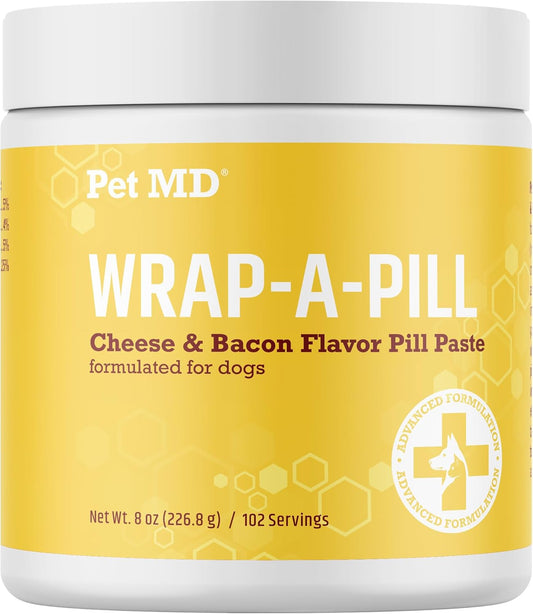 Wrap a Pill Cheese & Bacon Flavor Pill Paste for Dogs - Make a Pocket or Pouch to Hide Pills & Medication - 8 Oz