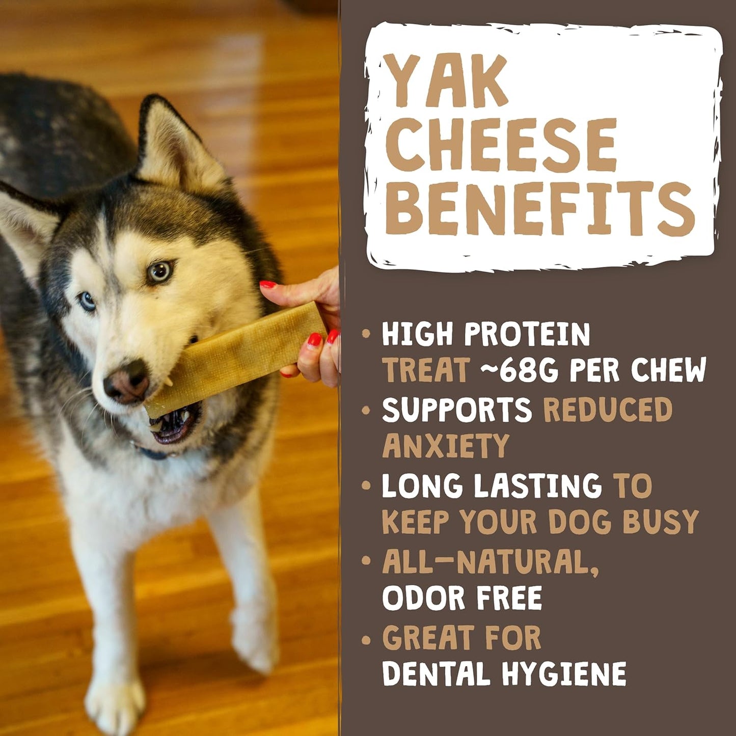 Yak Cheese Chews for Dogs - All-Natural Long Lasting Pet Treats - Odorless Limited-Ingredient Chews for Puppies & Power-Chewers (Medium, 4 Pack)