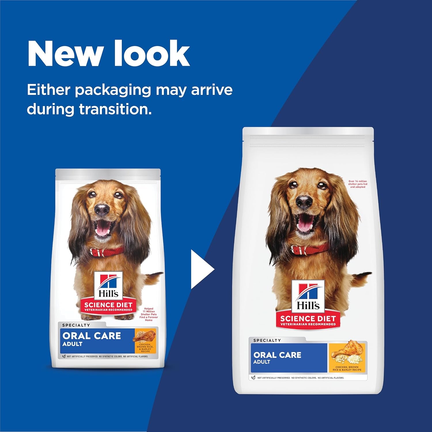 Oral Care, Adult 1-6, Plaque & Tartar Buildup Support, Dry Dog Food, Chicken, Rice, & Barley, 4 Lb Bag