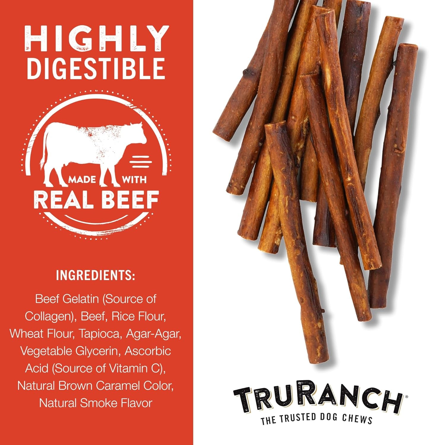 Collagen Sticks - 5" Collagen Sticks for Dogs - Long Lasting Healthy Joint Support Dog Treat - Rawhide Alternative - Skin & Coat Health - Made with Real Beef, 1 Bag, 15 Count