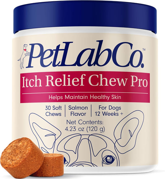 Salmon Itch Relief Chew Pro for Dogs – Omega 3 for Dogs Itch Supplement - Packed with Beneficial Fatty Acids for Healthy Skin – Seasonal Allergies Support - Packaging May Vary