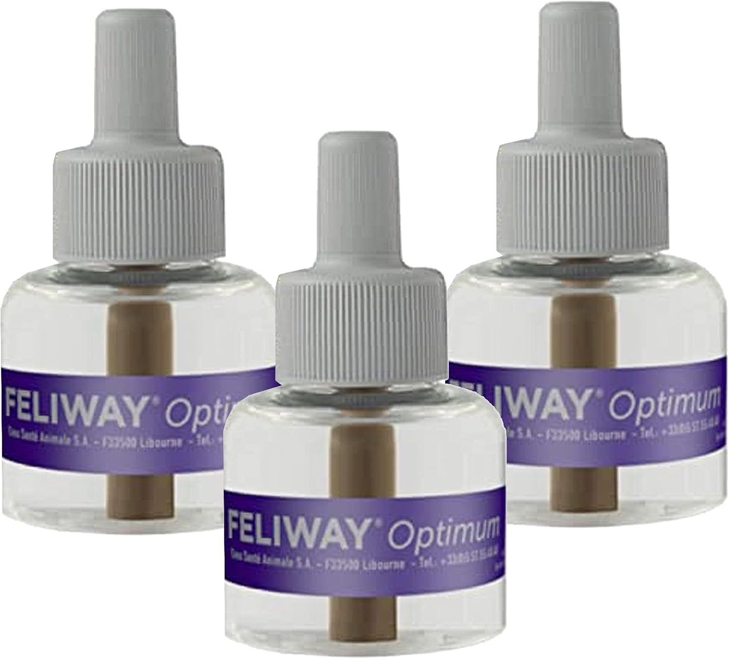 Optimum 3 X 30 Day Cat Calming Refills for Pheromone Diffuser, 3 X 48Ml Value Pack - Helps Reduce Common Signs of Stress in Cats & Kittens, Enhanced Calming