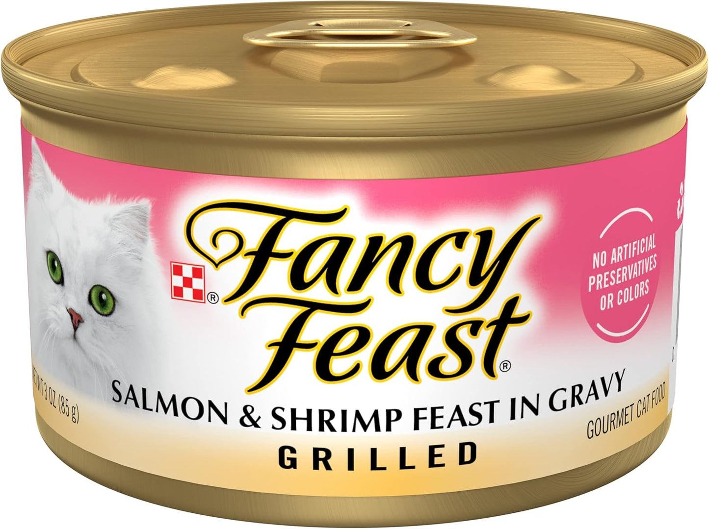 Purina  Grilled Wet Cat Food Salmon and Shrimp Feast in Wet Cat Food Gravy - (Pack of 24) 3 Oz. Cans