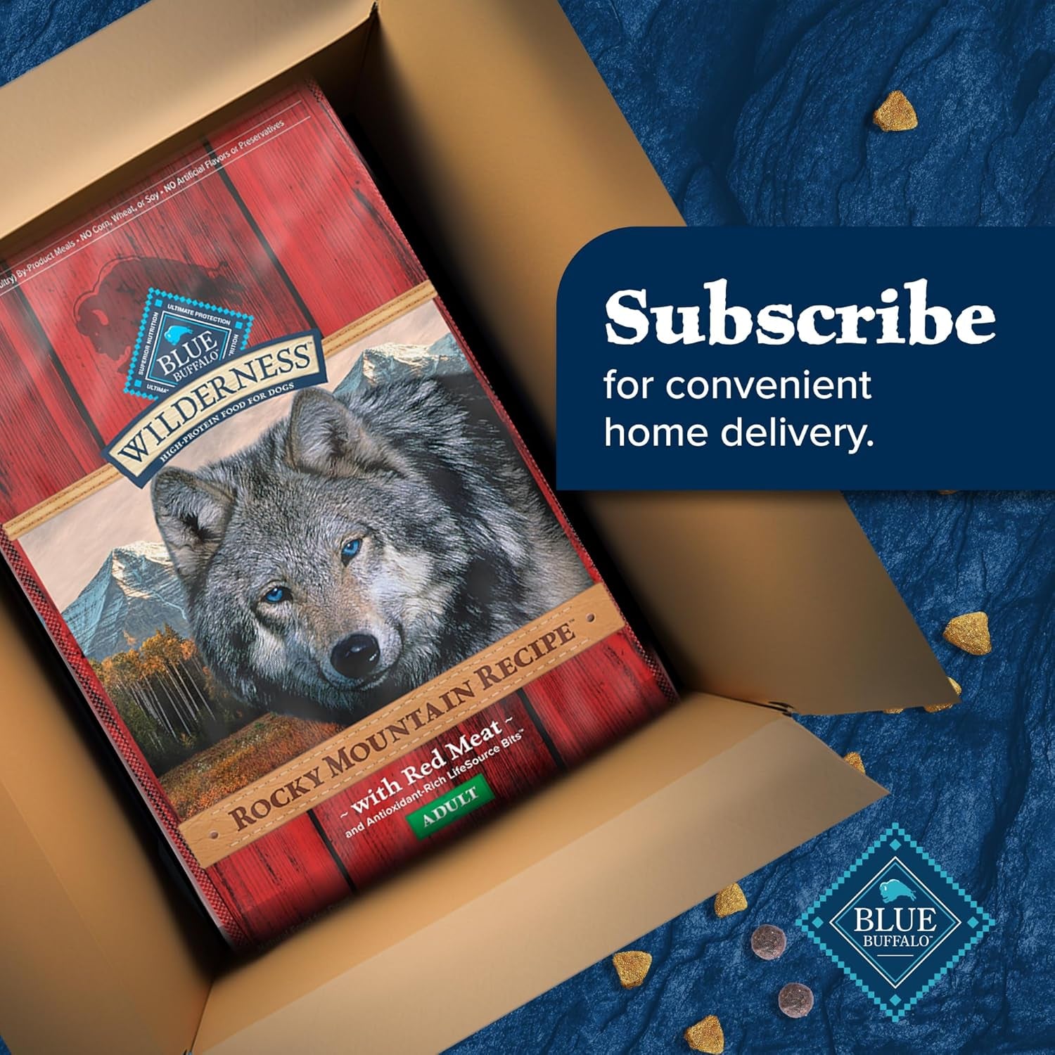 Wilderness Rocky Mountain High-Protein Adult Dry Dog Food Wholesome Grains Red Meat, 24Lb. Bag