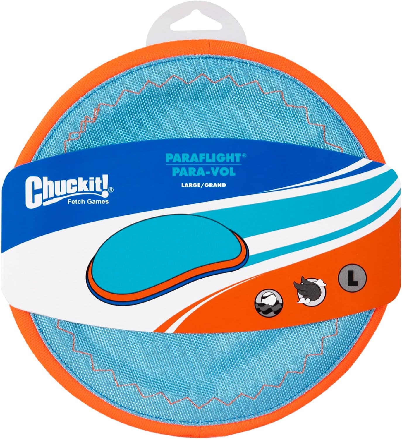 Paraflight Flying Disc Dog Toy - Water Floating Flyer - Durable Nylon Construction with Soft Rubber Edges - for Medium and Large Dogs - Size Large - 9.75" L X 9.75" W - Pack of 1
