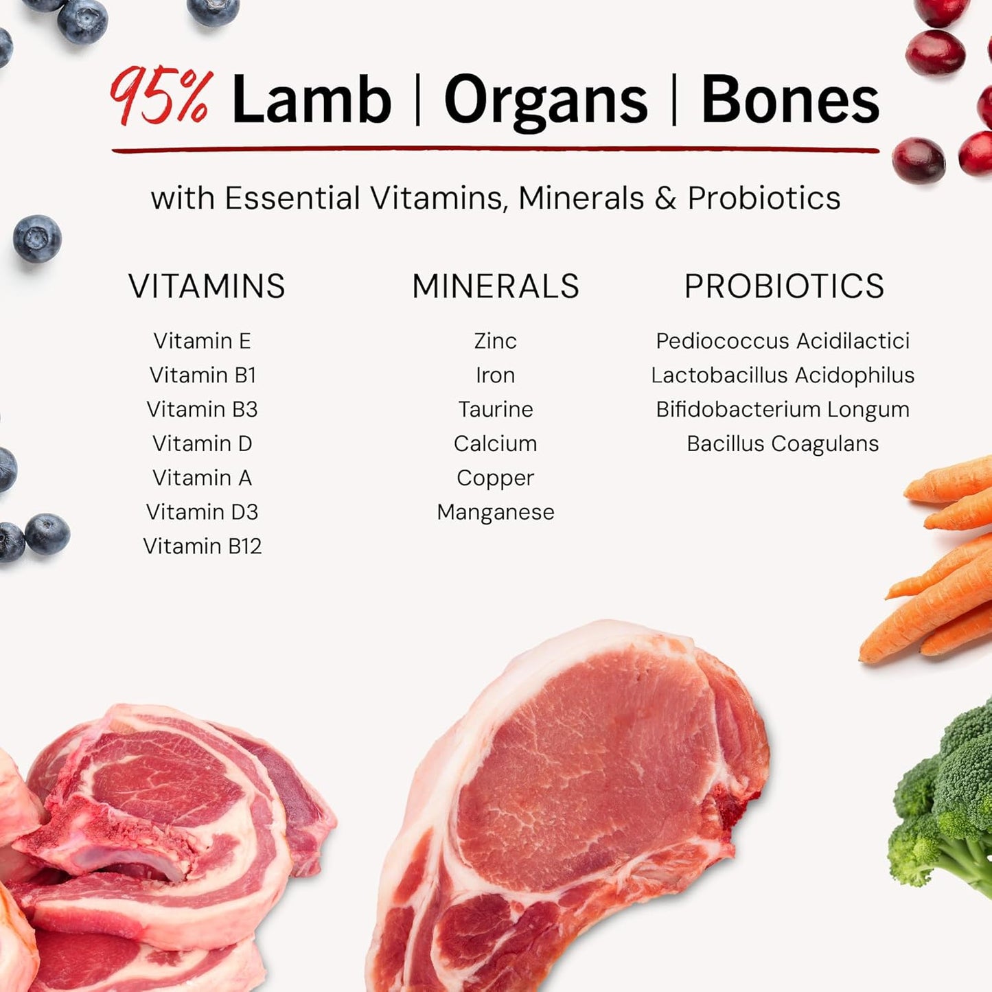 Freeze-Dried Raw Lamb Meal Mixers- Dog Food Topper and Mixer - Made with 95% Grass-Fed Lamb, Organs & Bone - Perfect for Picky Eaters - Grain-Free - 3.5 Oz