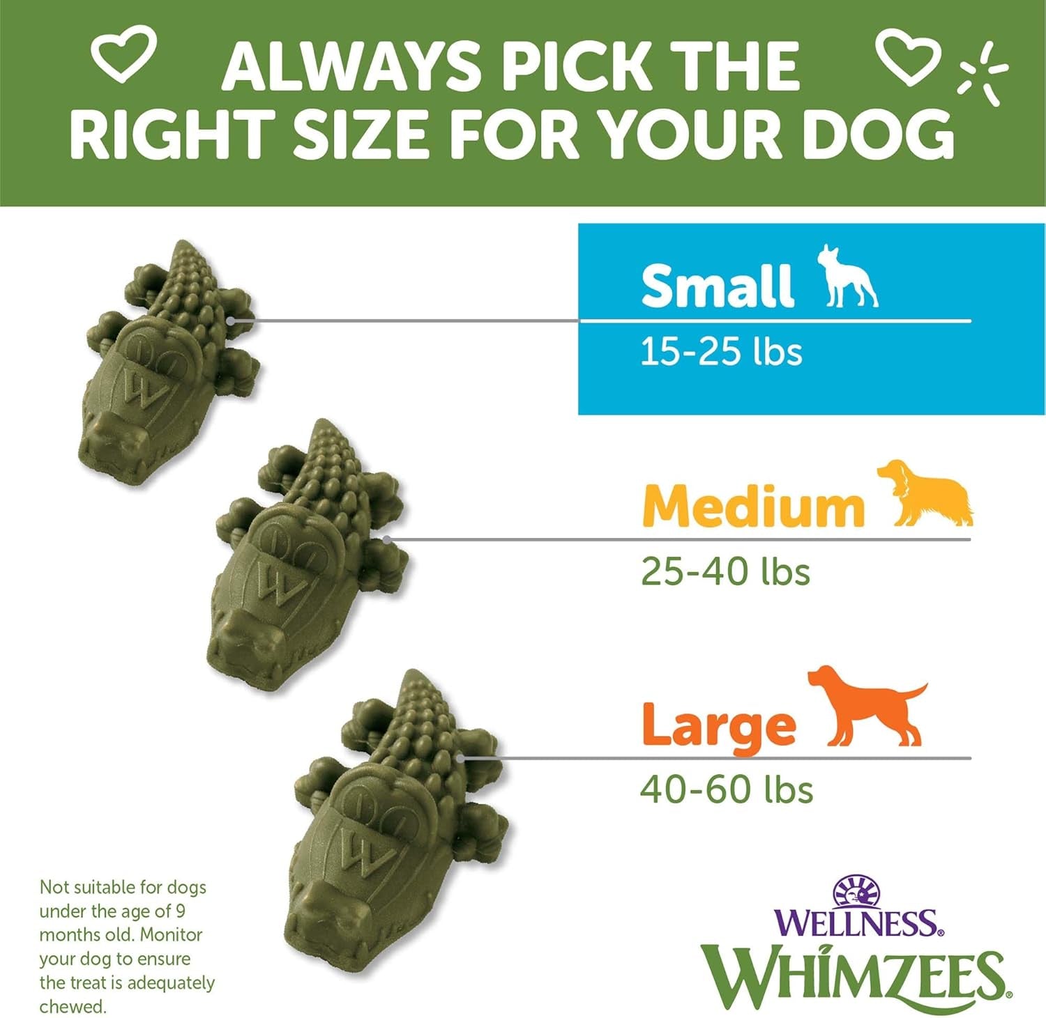 Wellness  Alligator Dog Dental Treats, Natural Chews, Small Size, (24 Count)