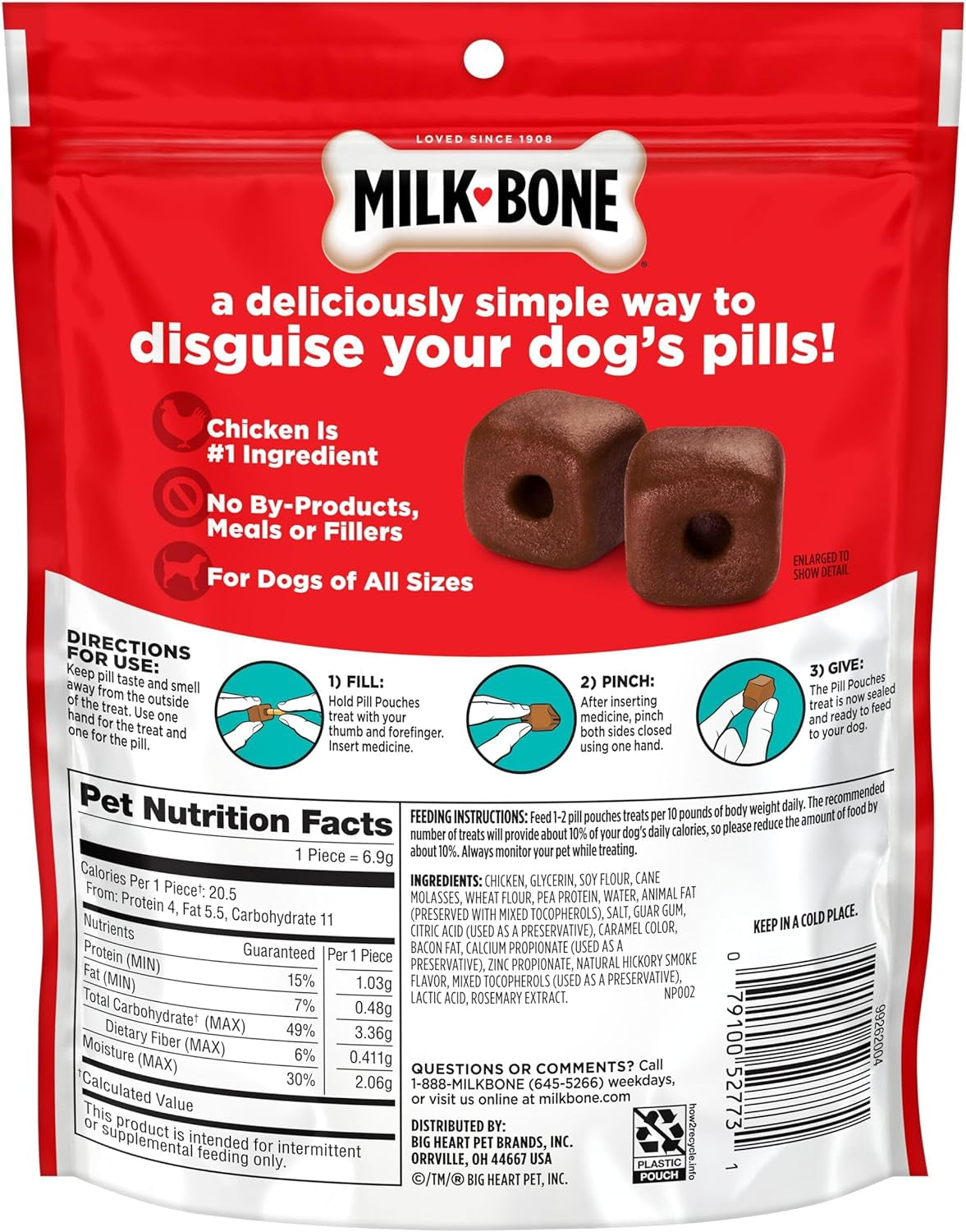Pill Pouches Dog Treats, Hickory Smoked Bacon Flavor, 6 Ounce (Pack of 5)