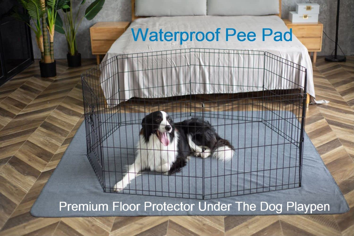Non-Slip Dog Pads Extra Large 72" X 72", Washable Puppy Pads with Fast Absorbent, Reusable, Waterproof for Training, Whelping, Housebreaking, Incontinence, for Playpen