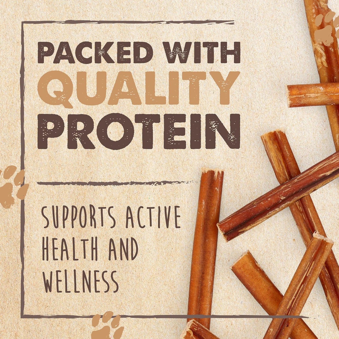 Naturals Bully Sticks for Small & Medium Dogs - Grass Fed Beef Chews. Bully Sticks for Large Dogs. Lower Odor Stick Treat. Single Ingredient (6" - 10 Pack)
