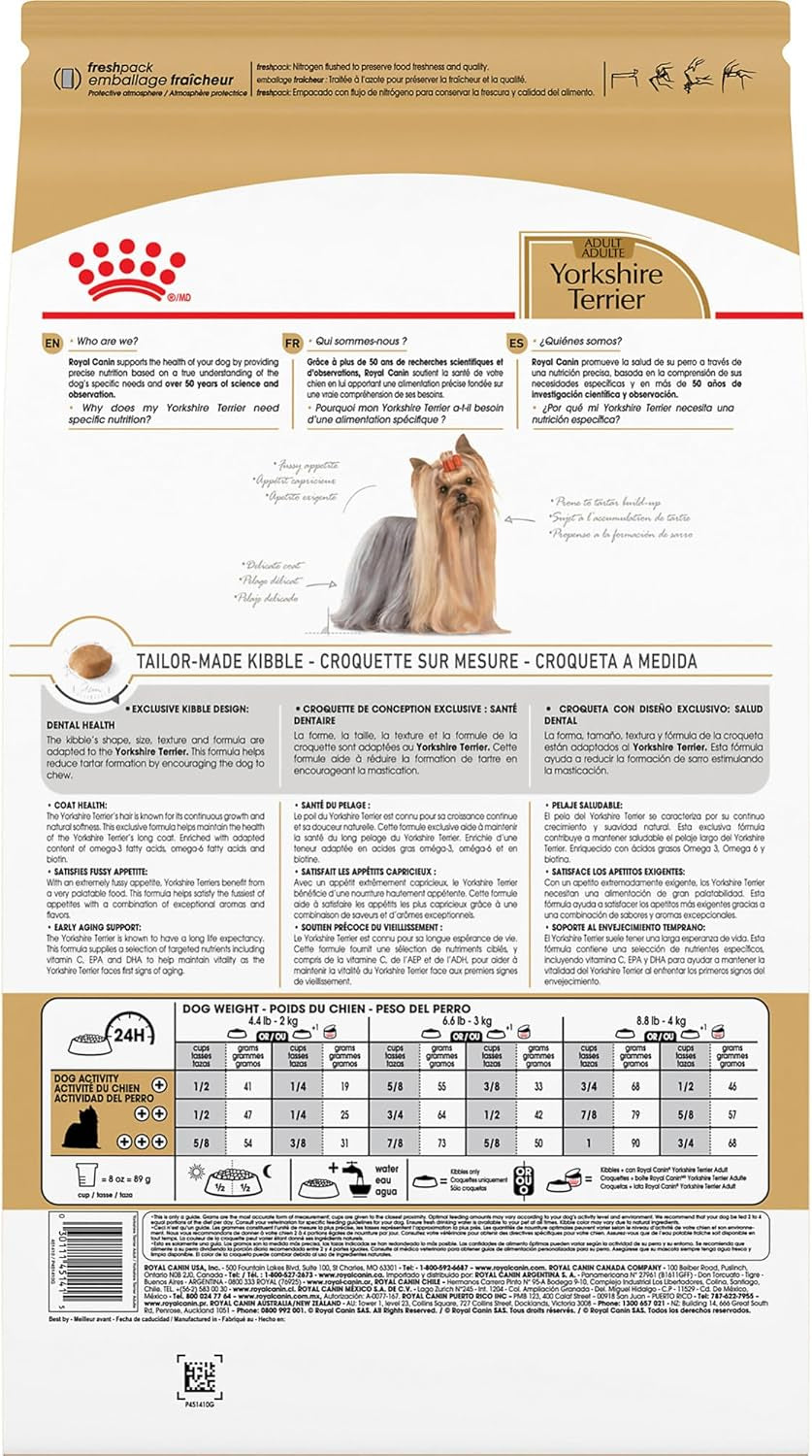 Breed Health Nutrition Yorkshire Terrier Adult Dry Dog Food, 2.5 Lb Bag