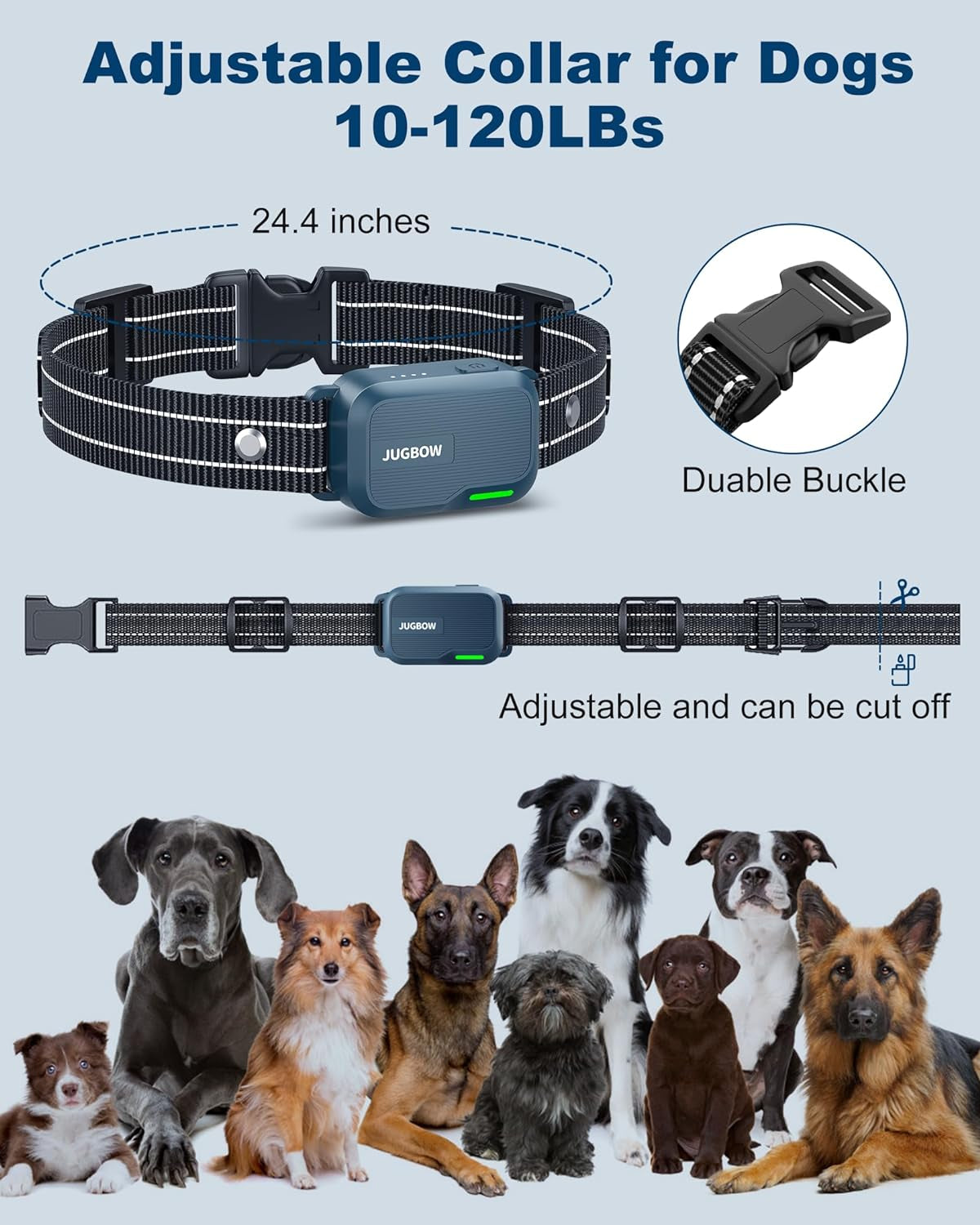 Dog Shock Collar - 4200FT Dog Training Collar with Remote IPX7 Waterproof Electric Collar with 4 Training Modes, Security Lock, Rechargeable E-Collar for All Breeds, Sizes Cyan Blue