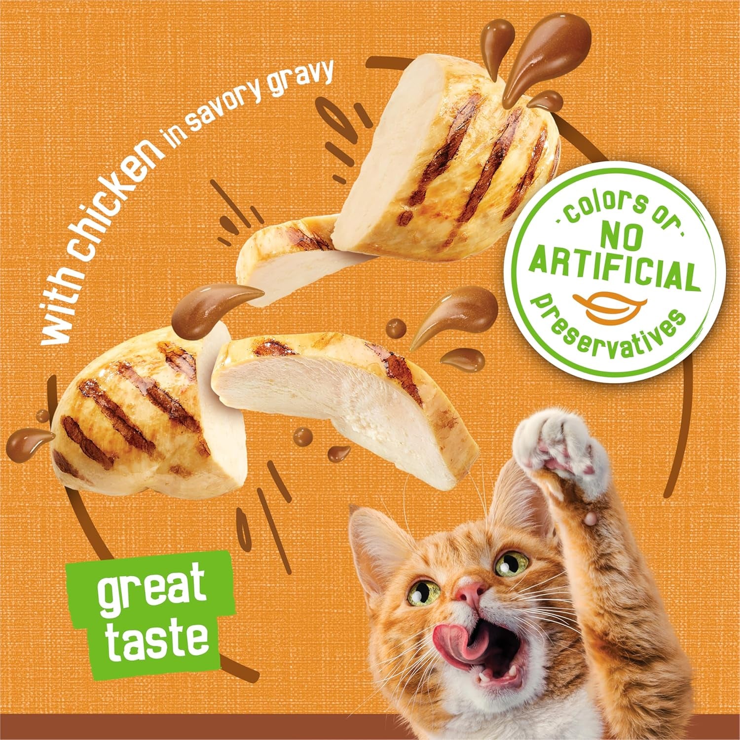 Wet Cat Food Extra Gravy Pate with Chicken, Savory Canned Cat Pate - (Pack of 24) 5.5 Oz Cans