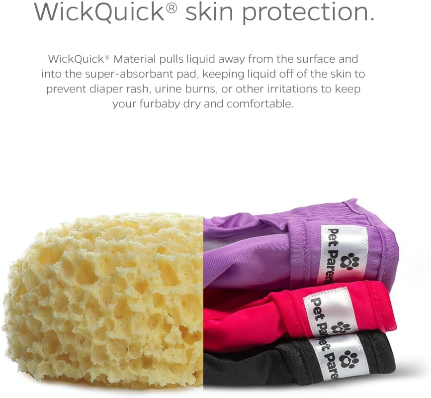 ® Washable Dog Diapers (3Pack) + Extendrs® of Durable Doggie Diapers, Premium Dog Diapers Female (Medium, Princess)