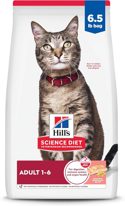 Adult 1-6, Adult 1-6 Premium Nutrition, Dry Cat Food, Salmon & Brown Rice, 6.5 Lb Bag