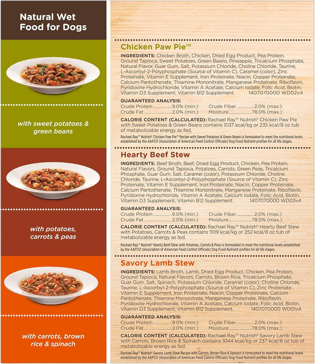 Rachael Ray  Natural Premium Wet Dog Food, Savory Favorites Variety Pack, 8 Ounce Tub (Pack of 6) (6303230800)