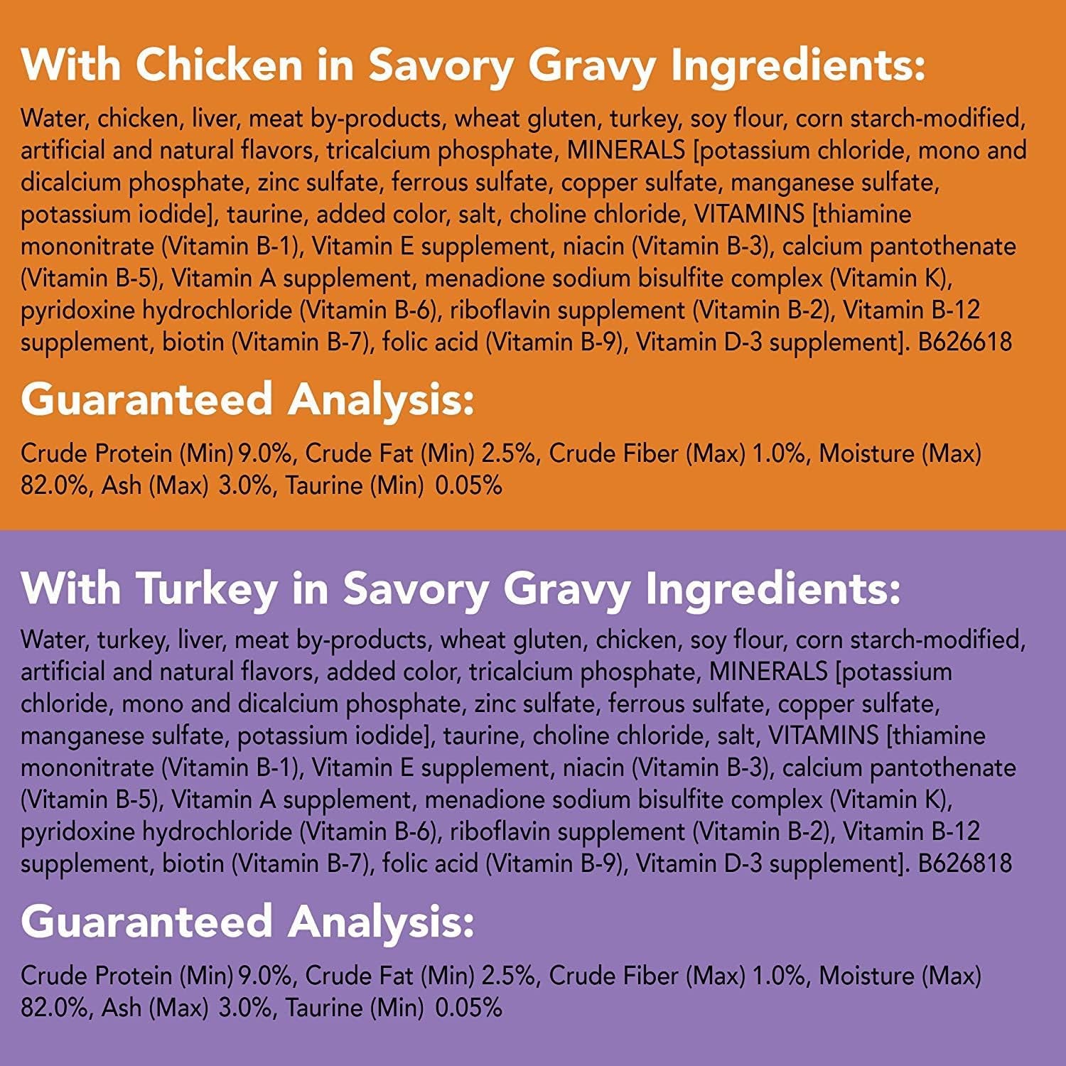 Purina  Extra Gravy Wet Cat Food Chunky 24Ct Variety Pack (With Chicken, Turkey, Salmon, Beef) - (Pack of 24) 5.5 Oz. Cans