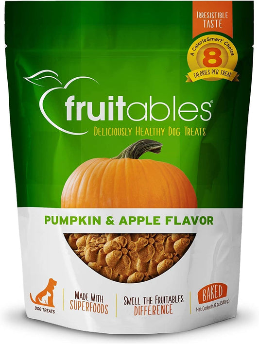 Baked Dog Treats, Healthy Pumpkin Treat for Dogs, Low Calorie & Delicious, Free of Wheat, Corn and Soy, Made in the USA, Pumpkin and Apple Flavor, 7Oz