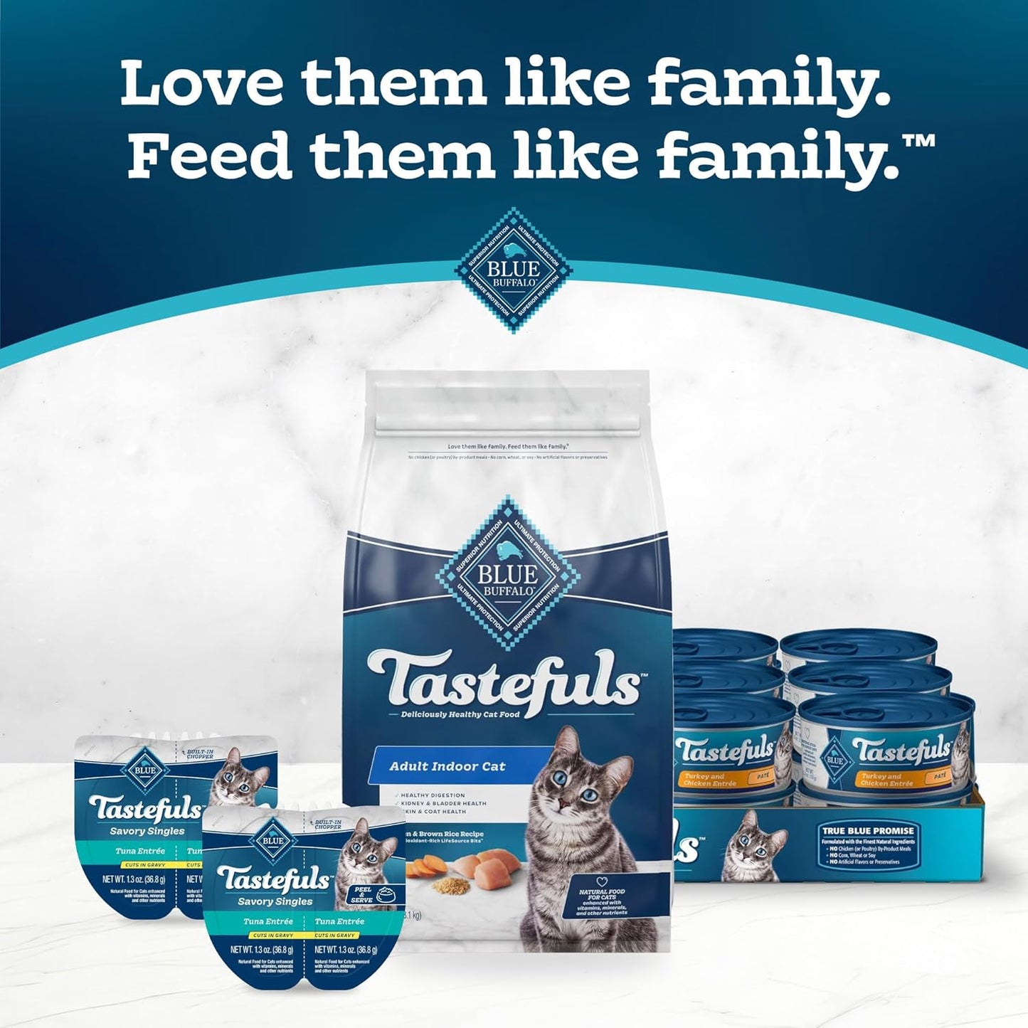 Tastefuls Adult Dry Cat Food Indoor Cat Formula, Made in the USA with Natural Ingredients, Chicken & Brown Rice Recipe, 3-Lb. Bag