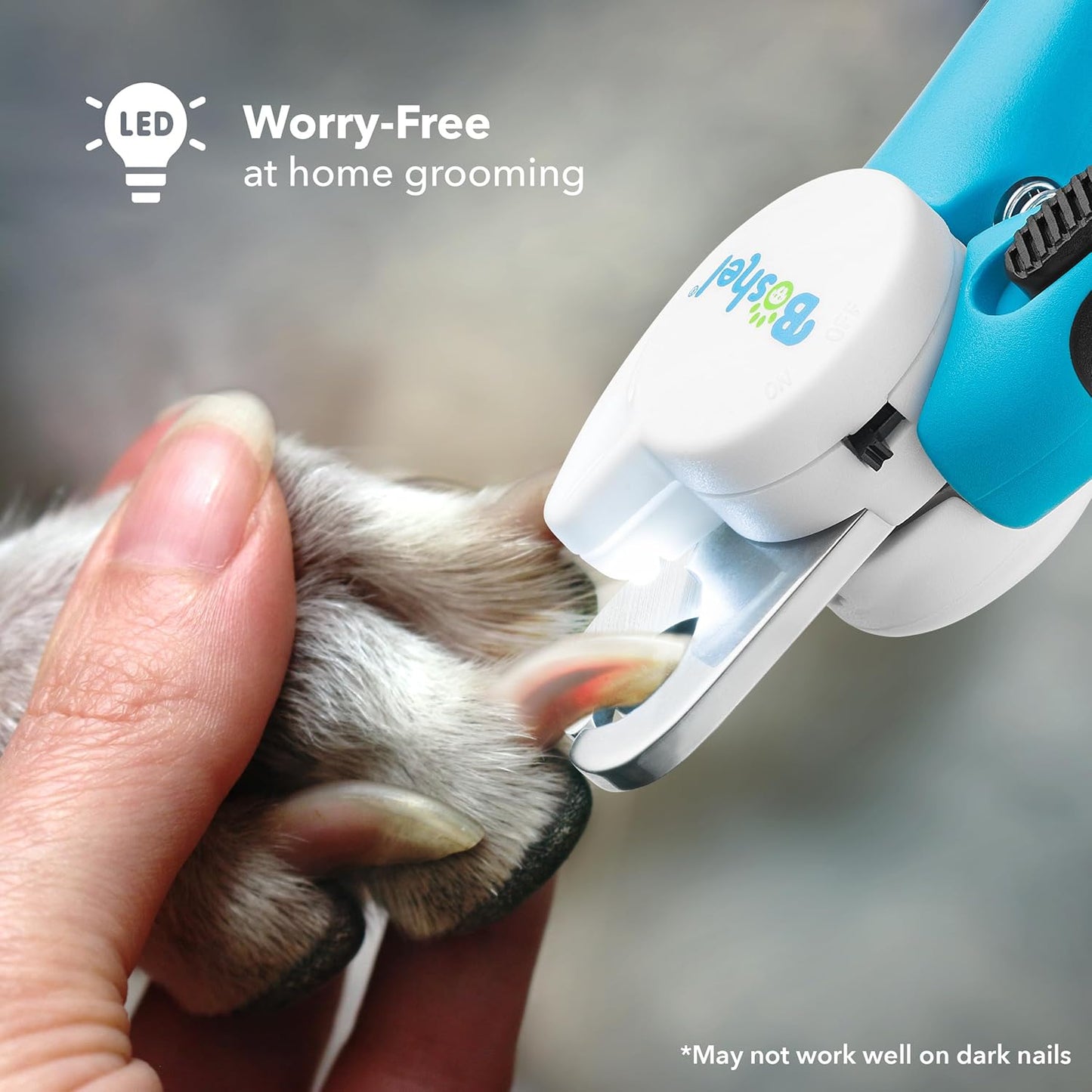 LED Large Dog Nail Clippers, Dog Nail Trimmers for Large Breed with Quick Sensor, Dogs Trimmer with Light & Safety Guard, Sharp Pet Nails Clipper, Pet Claw Clippers, Pets Toenail Cutter & File