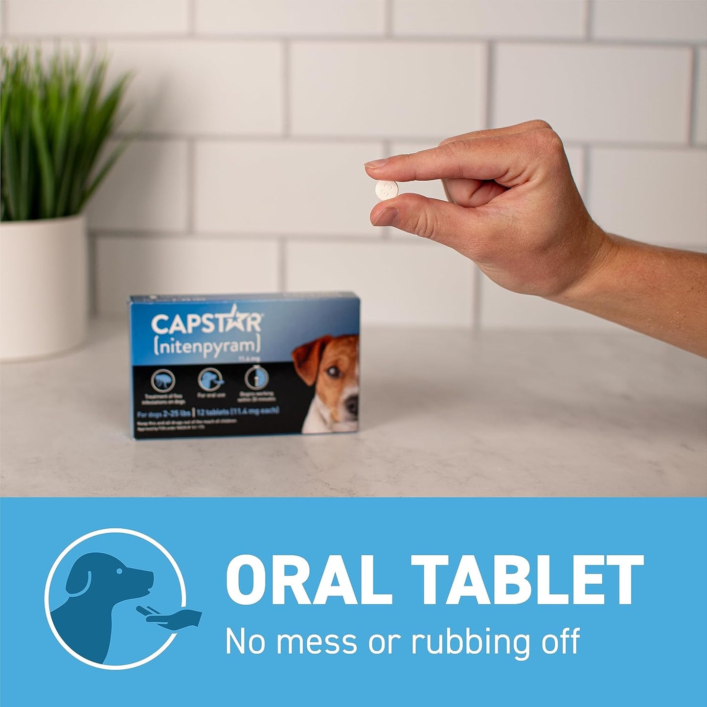 (Nitenpyram) for Dogs Fast-Acting Oral Flea Treatment for Dogs 2-25 Lbs, Vet-Recommended Medication Tablets Start Killing in 30 Minutes, 6 Doses