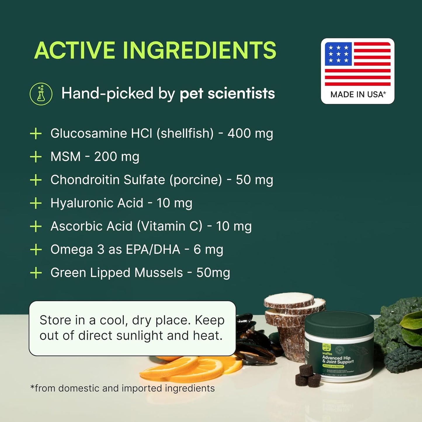 Advanced Dog Hip and Joint Supplement with Glucosamine, Chondroitin, Omega 3, MSM, and Green Lipped Mussel, 120 Pork Flavored Chews for Small Dog Breeds