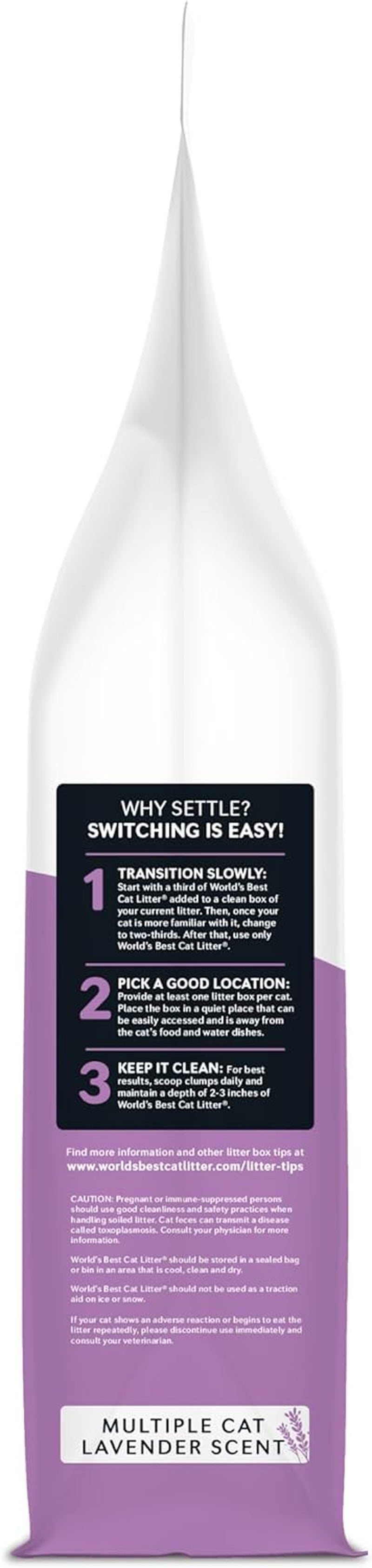 Multiple Cat Lavender Scented 15-Pounds - Natural Ingredients, Quick Clumping, Flushable, 99% Dust Free & Made in USA - Calming Fragrance & Long-Lasting Odor Control