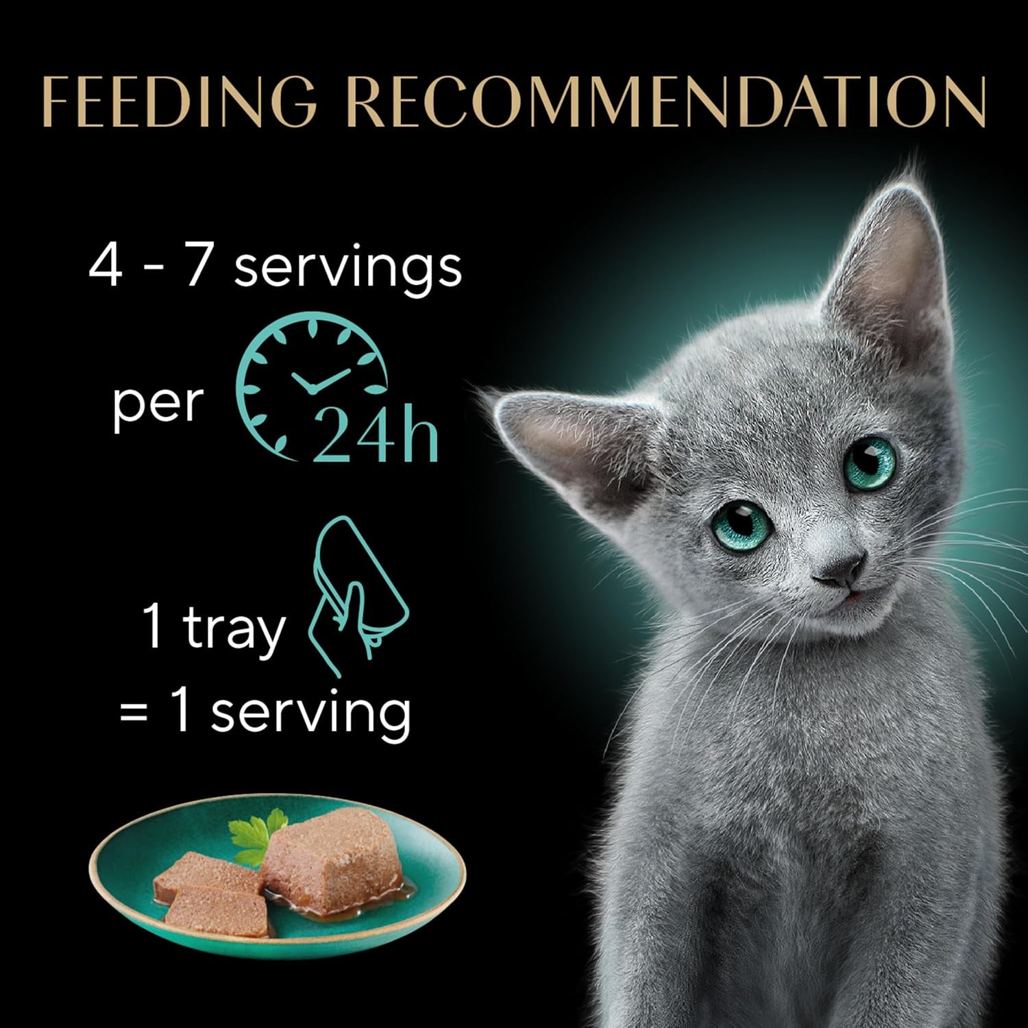 Perfect Portions Kitten Wet Cat Food Pate Chicken Entree and Salmon Entree, 2.6 Oz. Twin-Pack Trays (12 Count, 24 Servings) (Pack of 2)