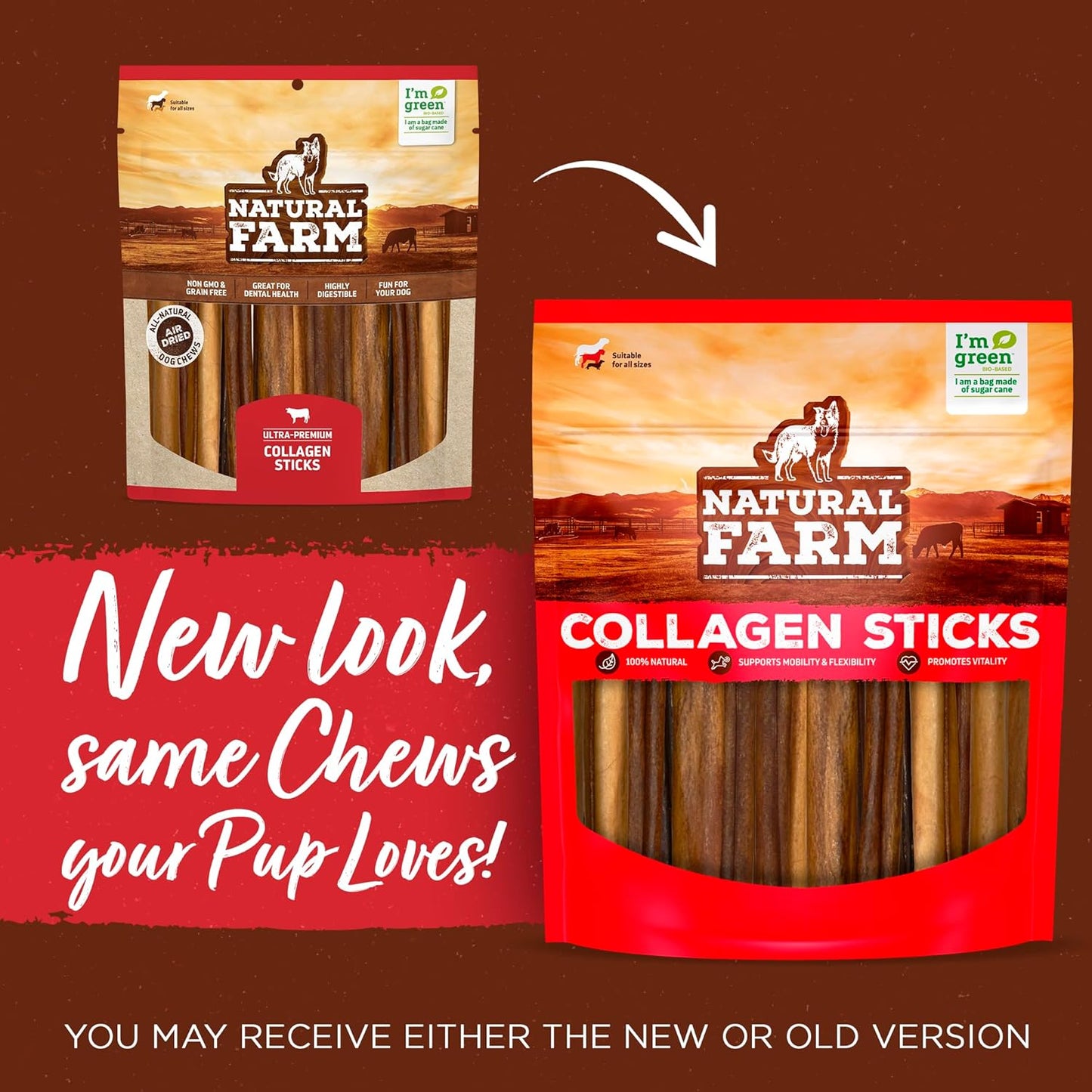 Braided Collagen Chews for Dogs (12 Inch, 6 Pack), Collagen Sticks, Natural Dog Chews, Long Lasting, for Small, Medium and Large Dogs, Odor-Free, Rawhide Alternative