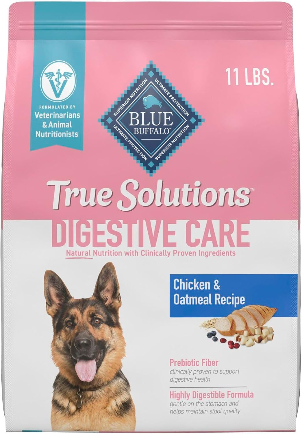 True Solutions Digestive Care Natural Dry Dog Food for Adult Dogs, Chicken, 11-Lb. Bag