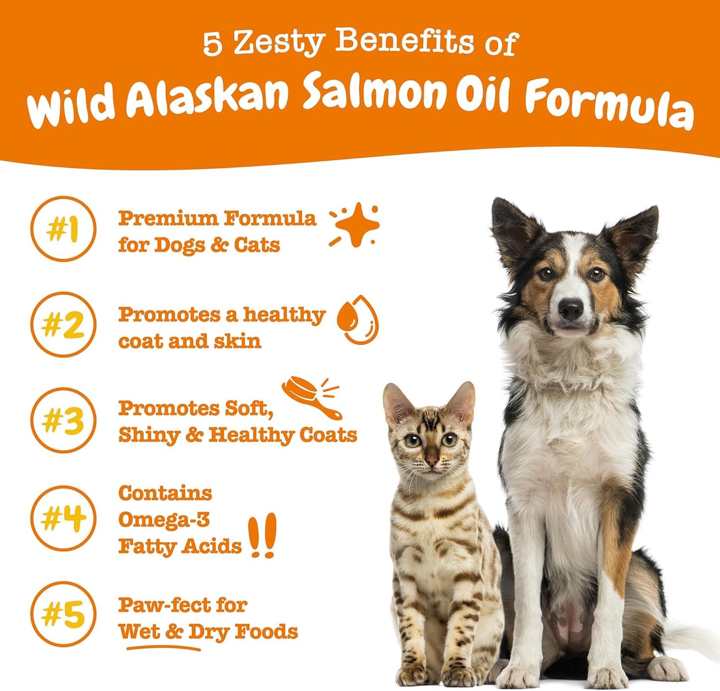 Wild Alaskan Omega-3 Blend Pollock + Salmon Oil for Dogs and Cats- Skin and Coat Support, Omega 3 Supplement for Pets, 8.5Oz