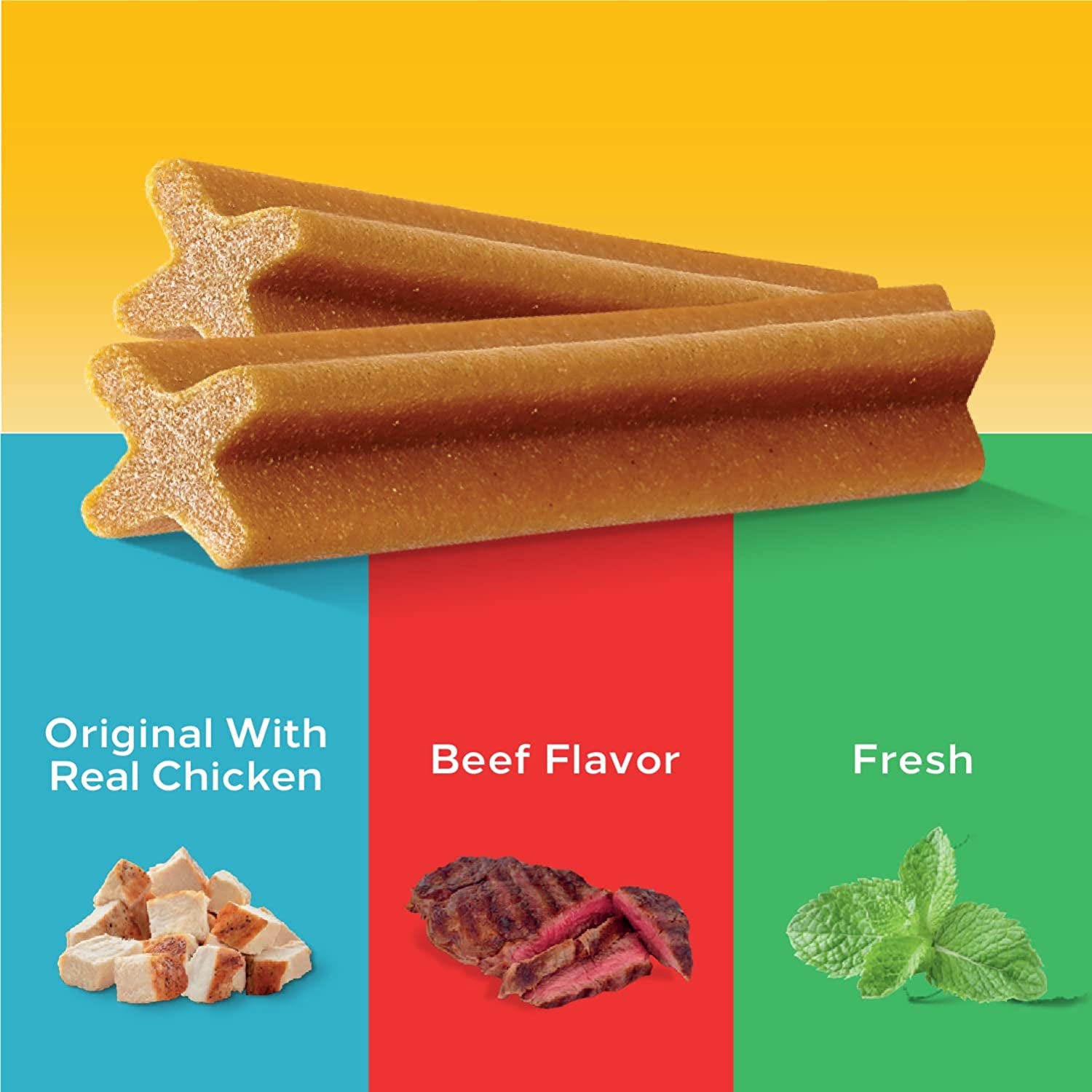 Dentastix Toy & Small Breed, Original, Beef Flavor & Fresh, 2.73 Lb. Variety Pack (51 Treats)
