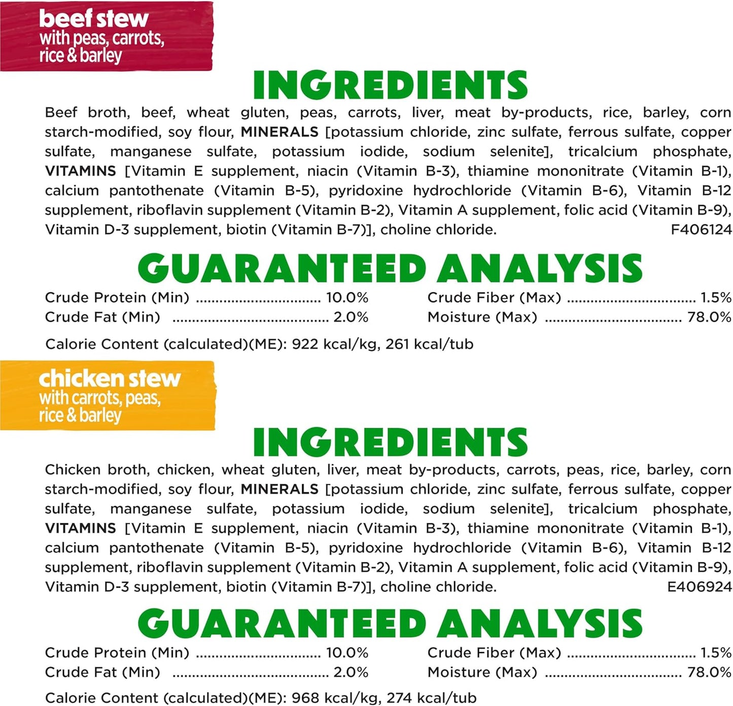 Purina  Gravy Wet Dog Food Variety Pack, Prepared Meals Stew - (12) 10 Oz. Tubs