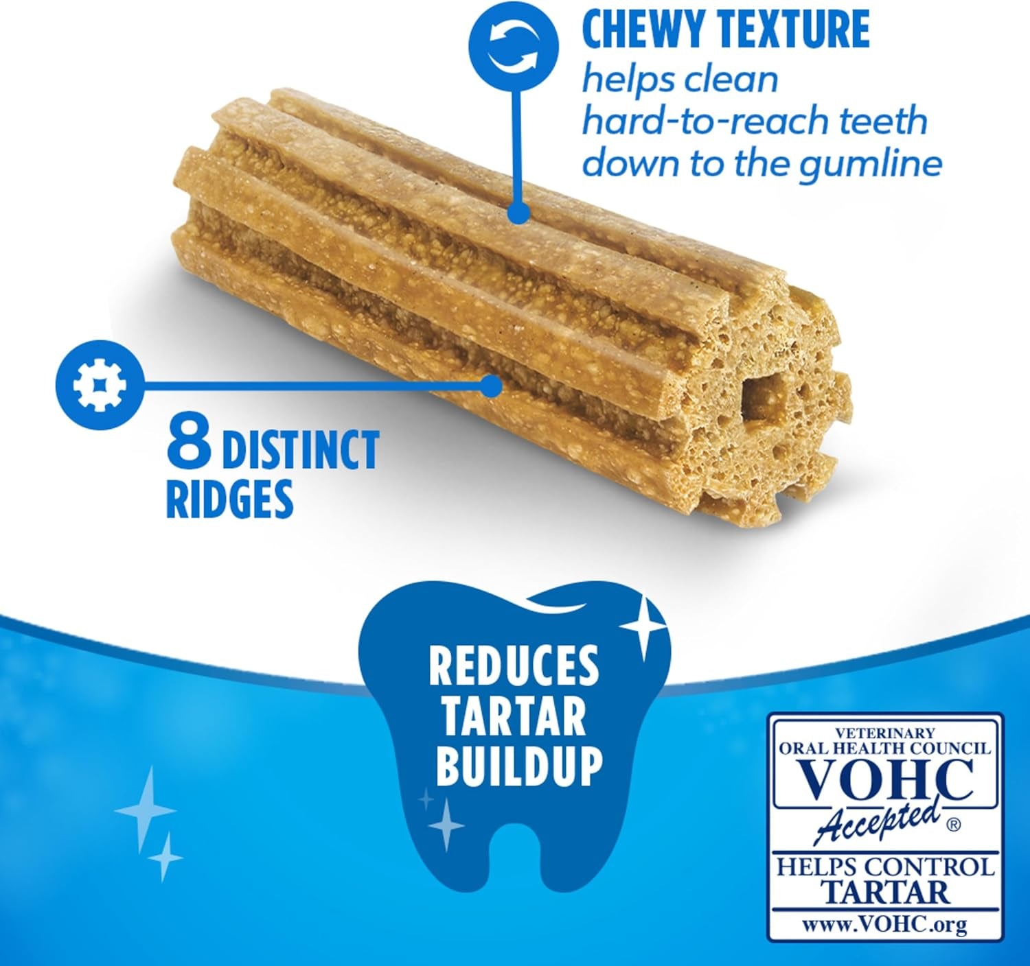 Daily Oral Care Dog Treats for Small Dogs 5-20 Lbs., Chewy Dental Treat to Freshen Breath and Fight Tartar, Chicken Flavor, 17.1 Oz., 58 Chews - 58 Ct. Pouch