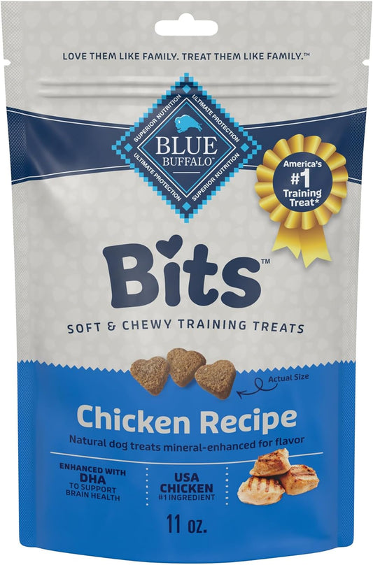 BLUE Bits Natural Soft-Moist Training Dog Treats, Chicken Recipe 11-Oz Bag