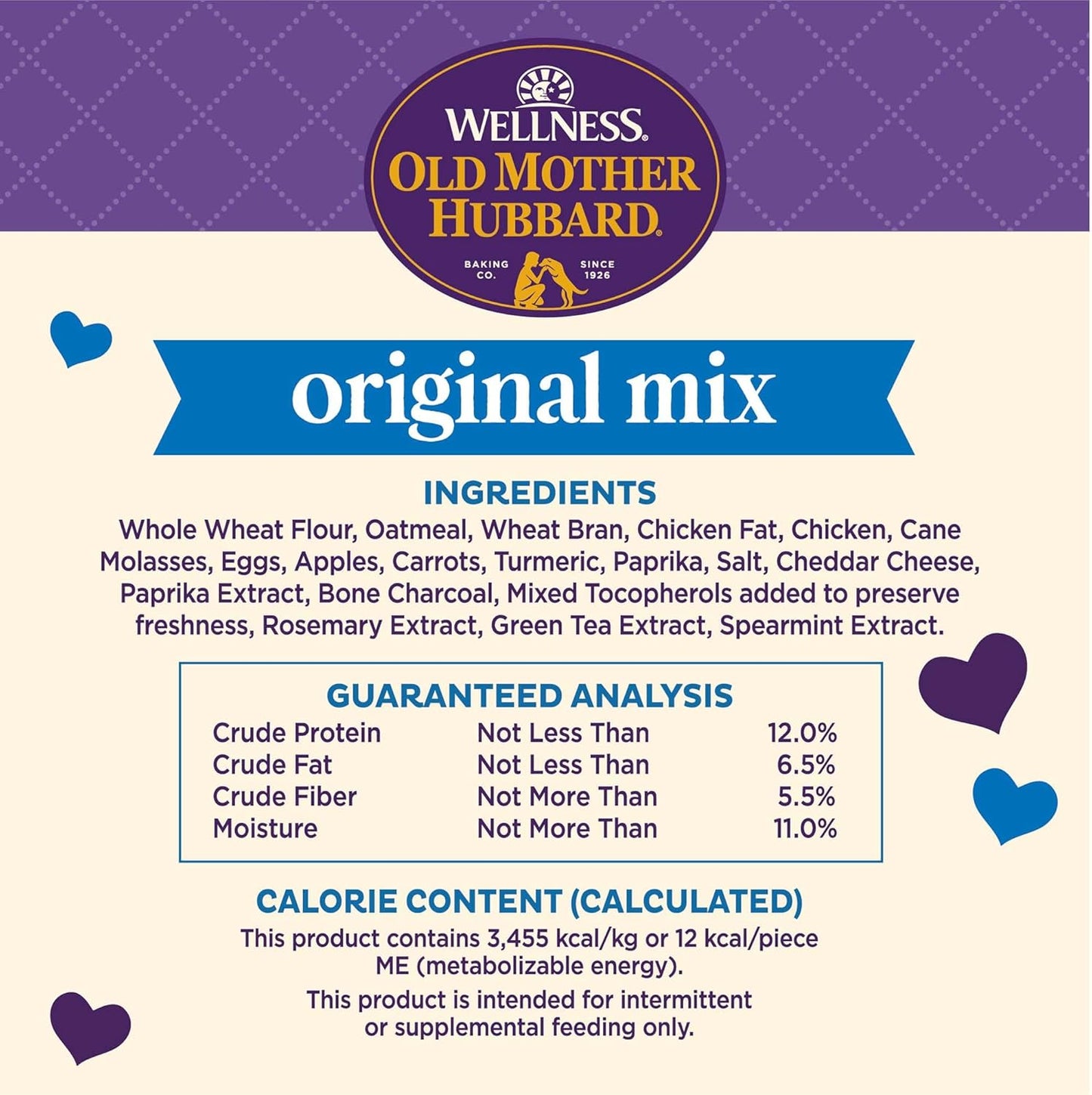by Wellness Classic Original Mix Natural Dog Treats, Crunchy Oven-Baked Biscuits, Ideal for Training, Mini Size, 3.8 Pound Bag