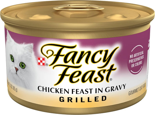 Purina  Grilled Wet Cat Food Chicken Feast in Wet Cat Food Gravy - (Pack of 24) 3 Oz. Cans