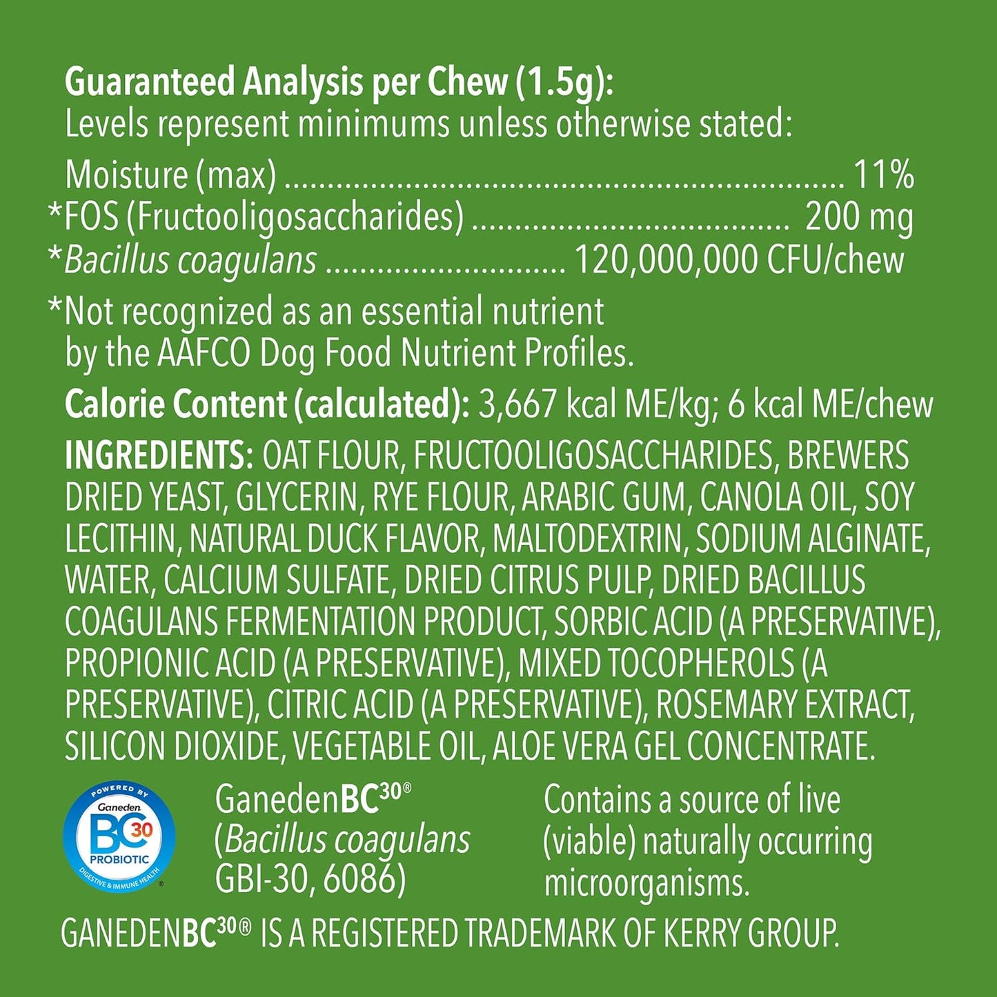 Amazon Brand -  Probiotic Supplement Chews for Dogs, Supports Digestive Health and Gut Flora, Natural Duck Flavor, 160 Count, Pack of 1