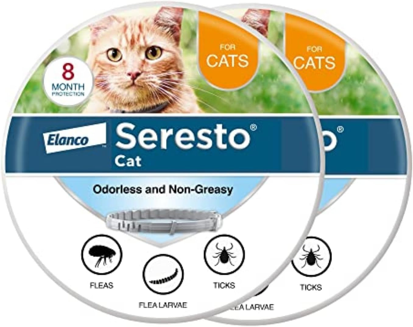 Cat Vet-Recommended Flea & Tick Treatment & Prevention Collar for Cats, 8 Months Protection | (Pack of 2)
