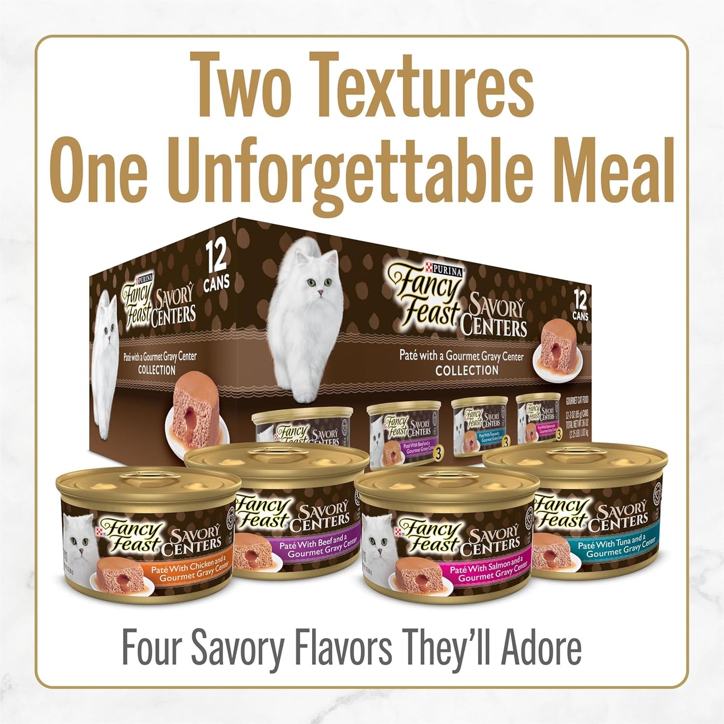 Purina  Savory Centers with Salmon Wet Cat Food Pate with Gourmet Gravy Center - (Pack of 24) 3 Oz. Cans