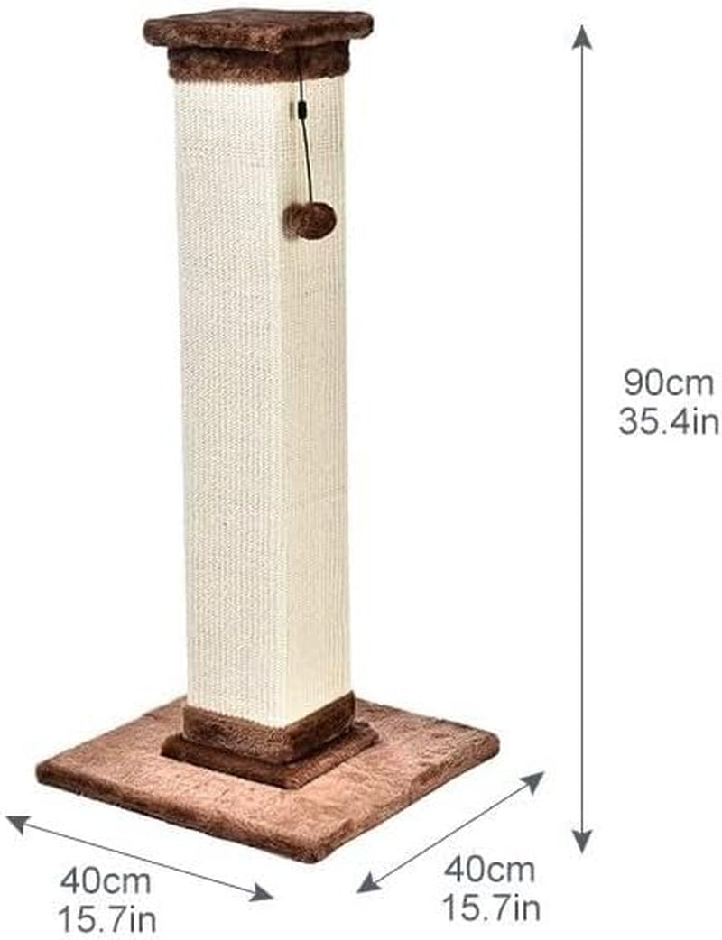 Cat Scratcher - Indoor Classic Single Cat & Kittens Scratching Post with Sisal Rope, Jute Fiber, Large (35.4"H) - Brown