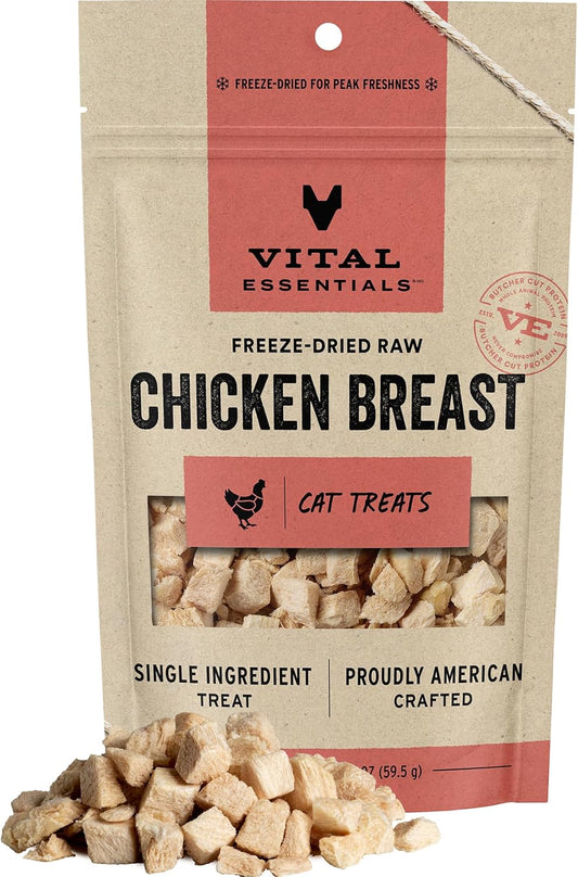 Chicken Breast Cat Treats, 2.1 Oz | Freeze-Dried Raw | Single Ingredient | Grain Free, Gluten Free, Filler Free