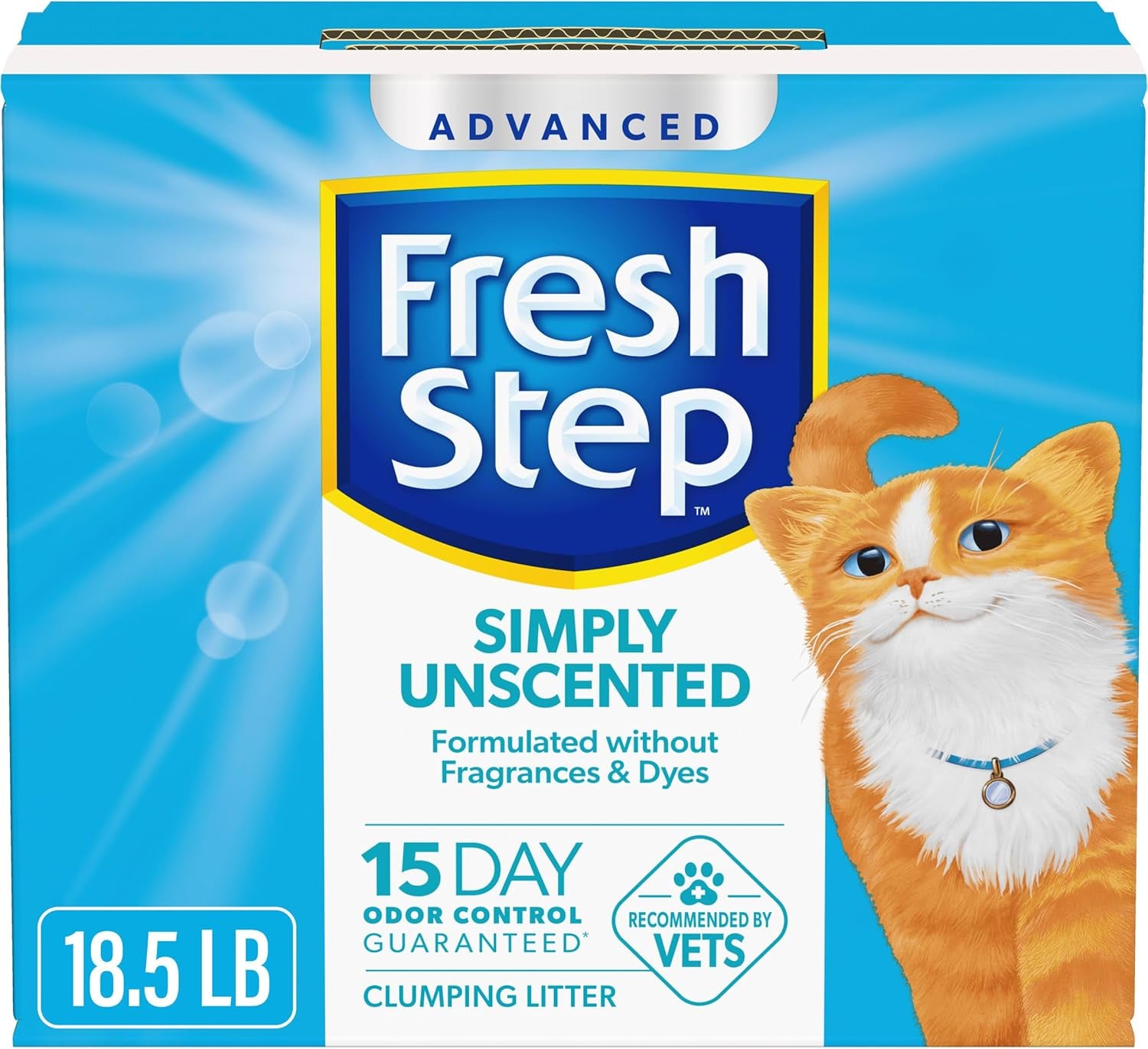 Advanced Simply Unscented Clumping Litter,  Unscented Cat Litter Fights Odor on Contact, 18.5 Lb. Box