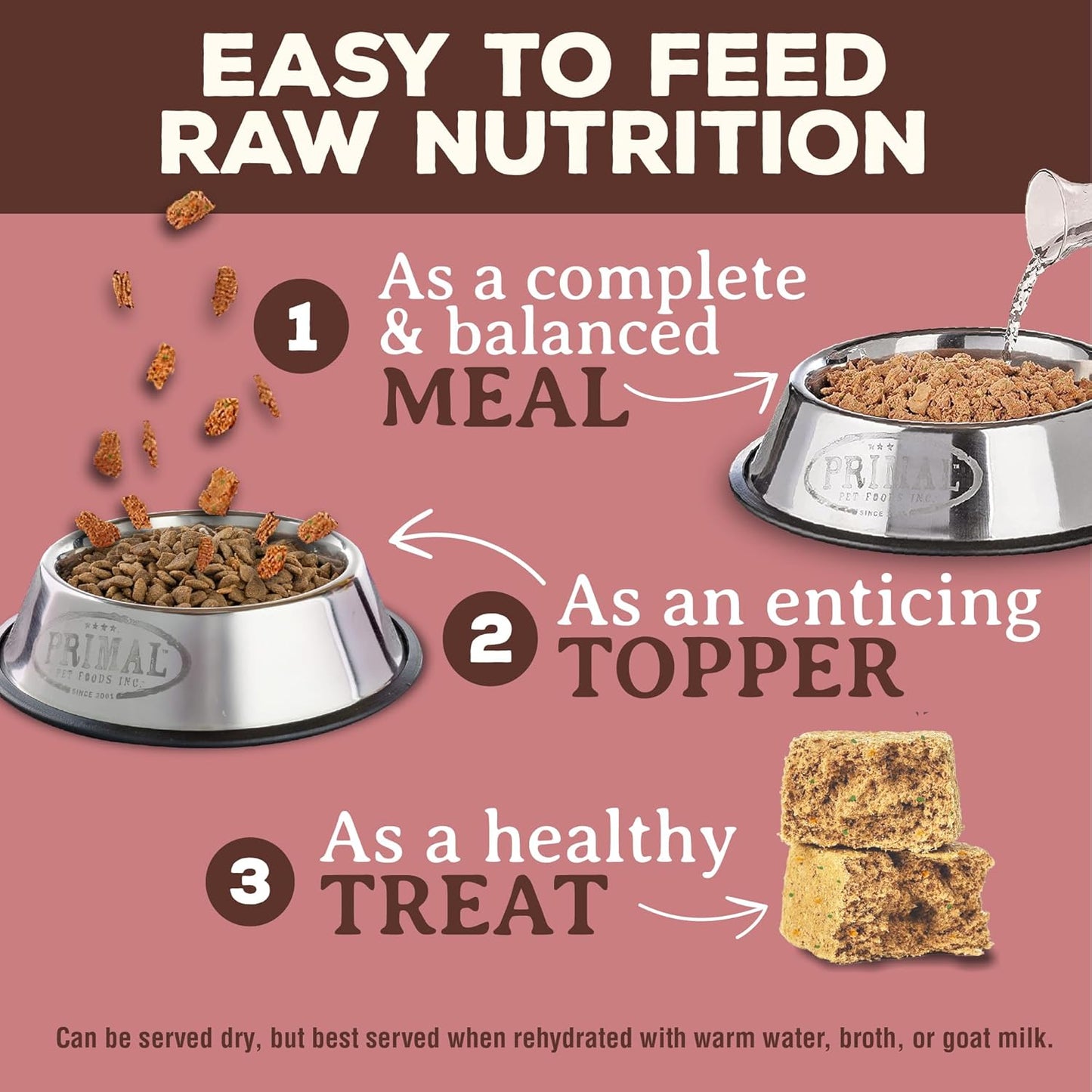 Primal Freeze Dried Raw Dog Food Nuggets, Turkey & Sardine Complete & Balanced Meal, Also Use as Topper or Treat, Premium, Healthy, Grain Free, High Protein Raw Dog Food, 14 Oz