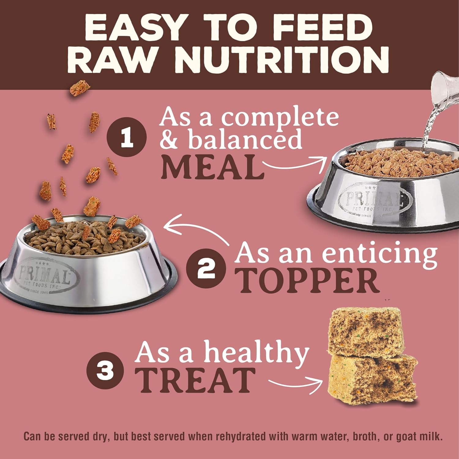 Primal Freeze Dried Raw Dog Food Nuggets, Turkey & Sardine Complete & Balanced Meal, Also Use as Topper or Treat, Premium, Healthy, Grain Free, High Protein Raw Dog Food, 14 Oz