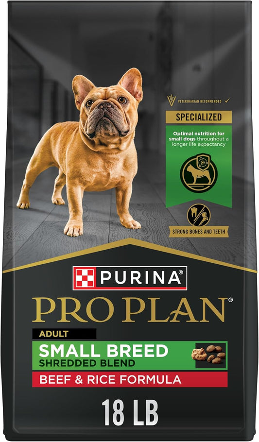 Small Breed Dry Dog Food, Shredded Blend Beef and Rice Formula with Guaranteed Live Probiotics - 18 Lb. Bag