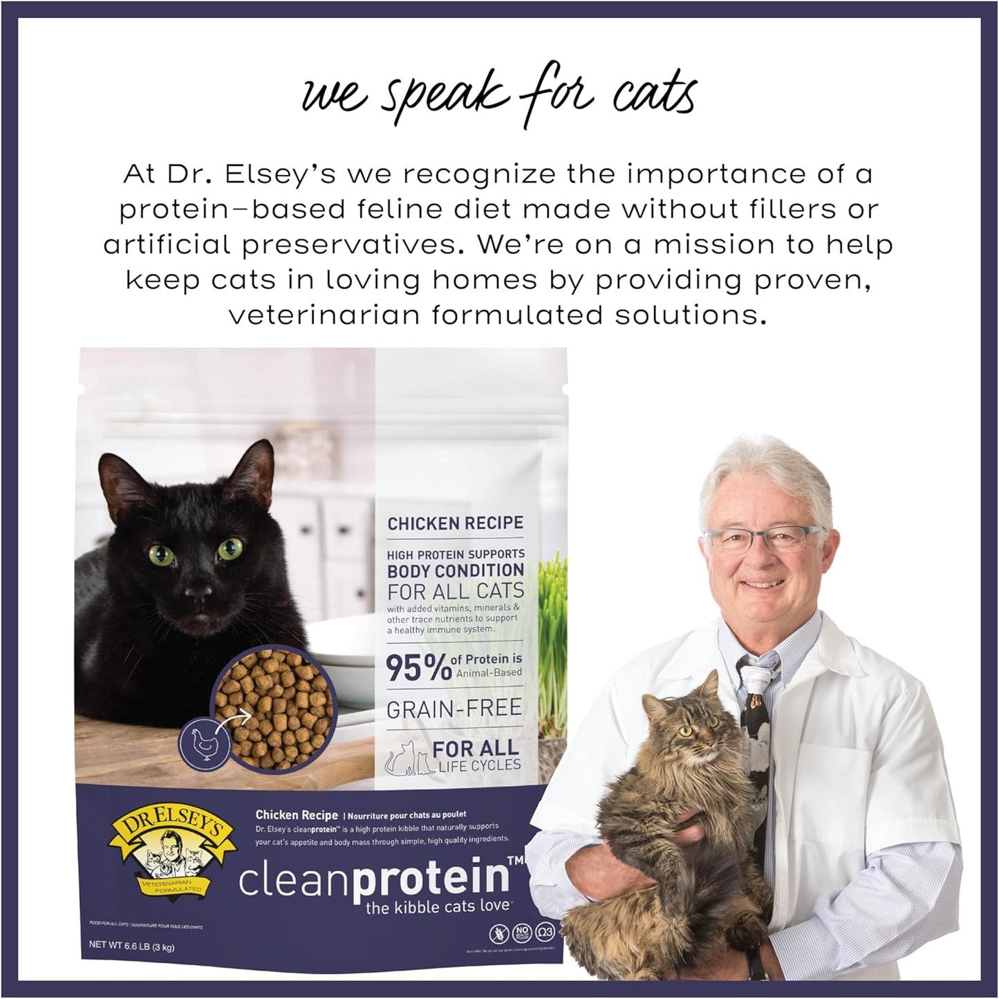 Cleanprotein Chicken Cat Kibble 6.6 Lb. Bag